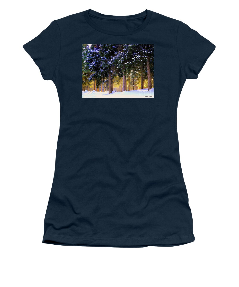 Sunlight Women's T-Shirt featuring the photograph Winter Wonder by Elfriede Fulda