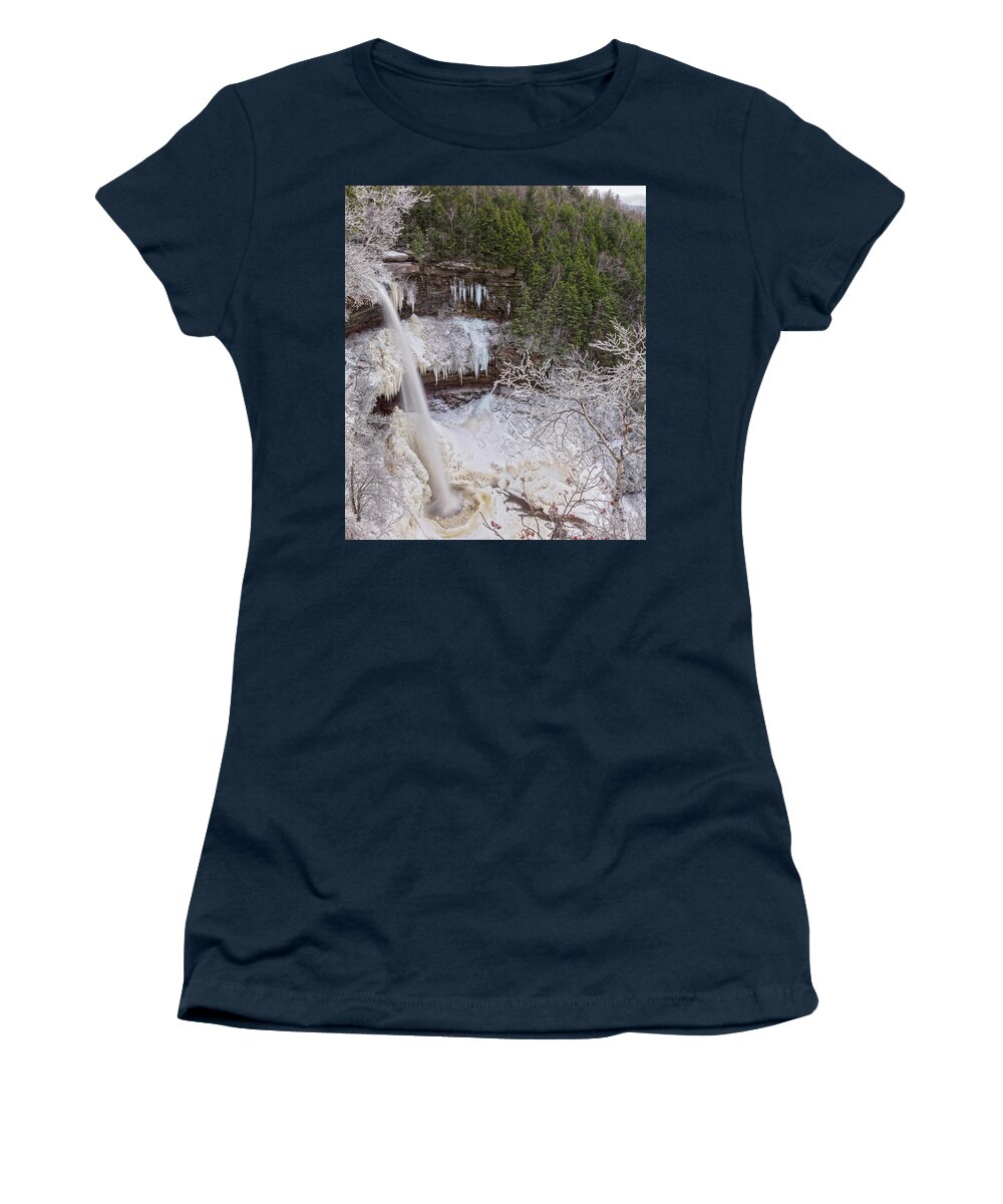 Waterfalls Women's T-Shirt featuring the photograph Winter Wonderland At Kaaterskill Falls by Angelo Marcialis