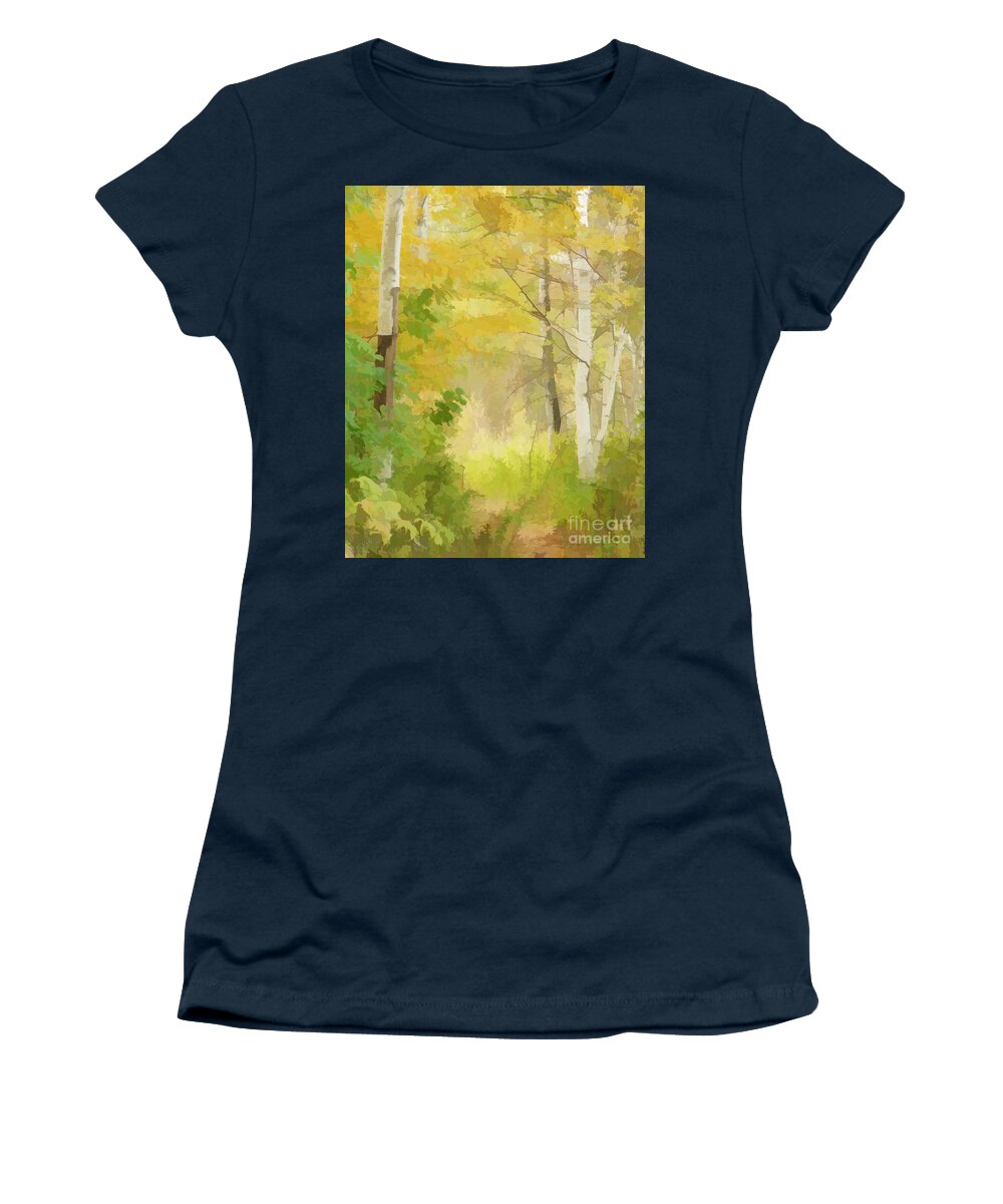 Gibson Women's T-Shirt featuring the photograph Wispering Birches by Carol Randall
