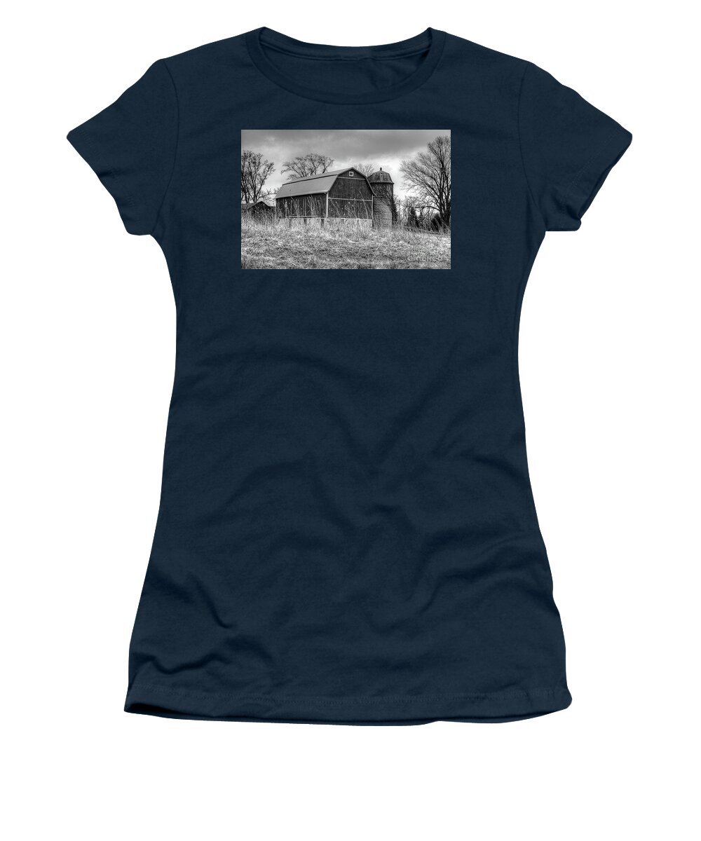 Barn Women's T-Shirt featuring the photograph Withered Old Barn by Deborah Klubertanz