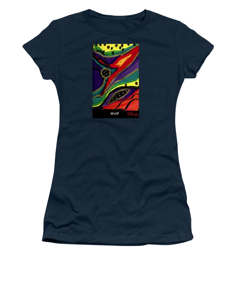 Wolf Women's T-Shirt featuring the painting Wolf by Clarity Artists