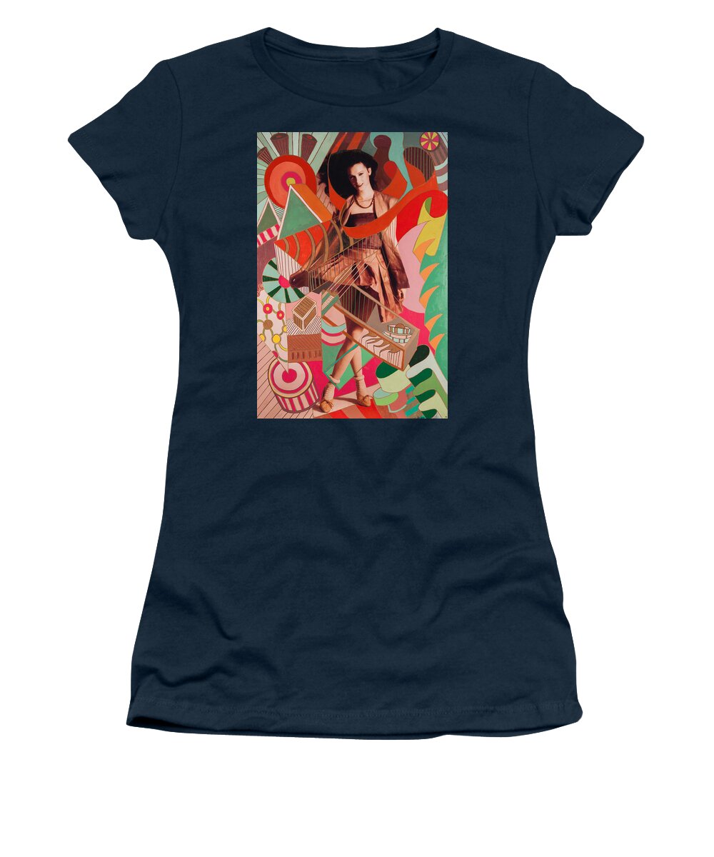 Vintage Fashion Photo Of Girl Women's T-Shirt featuring the painting Woman Expressed by Steve Ladner