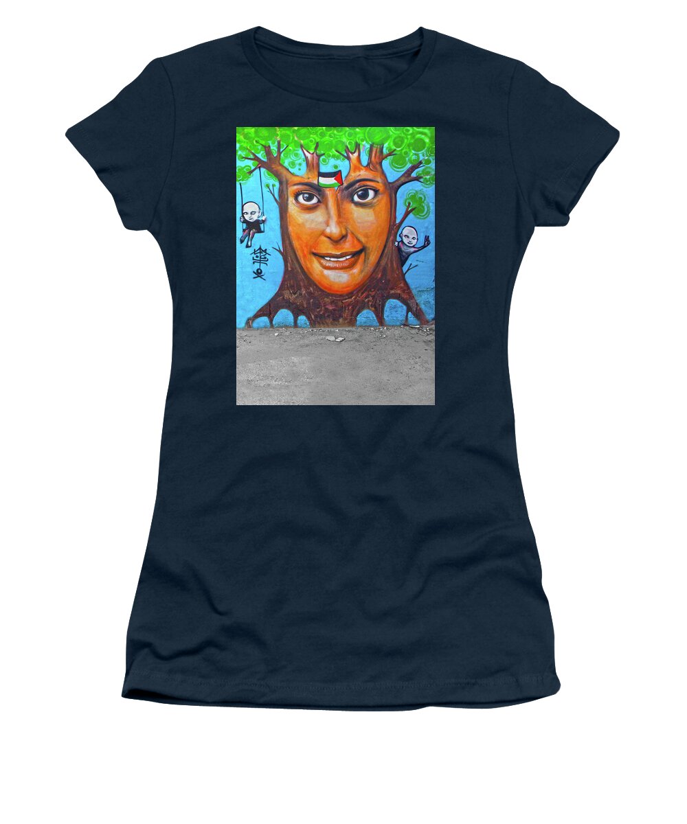Palestine Women's T-Shirt featuring the photograph Woman Tree by Munir Alawi