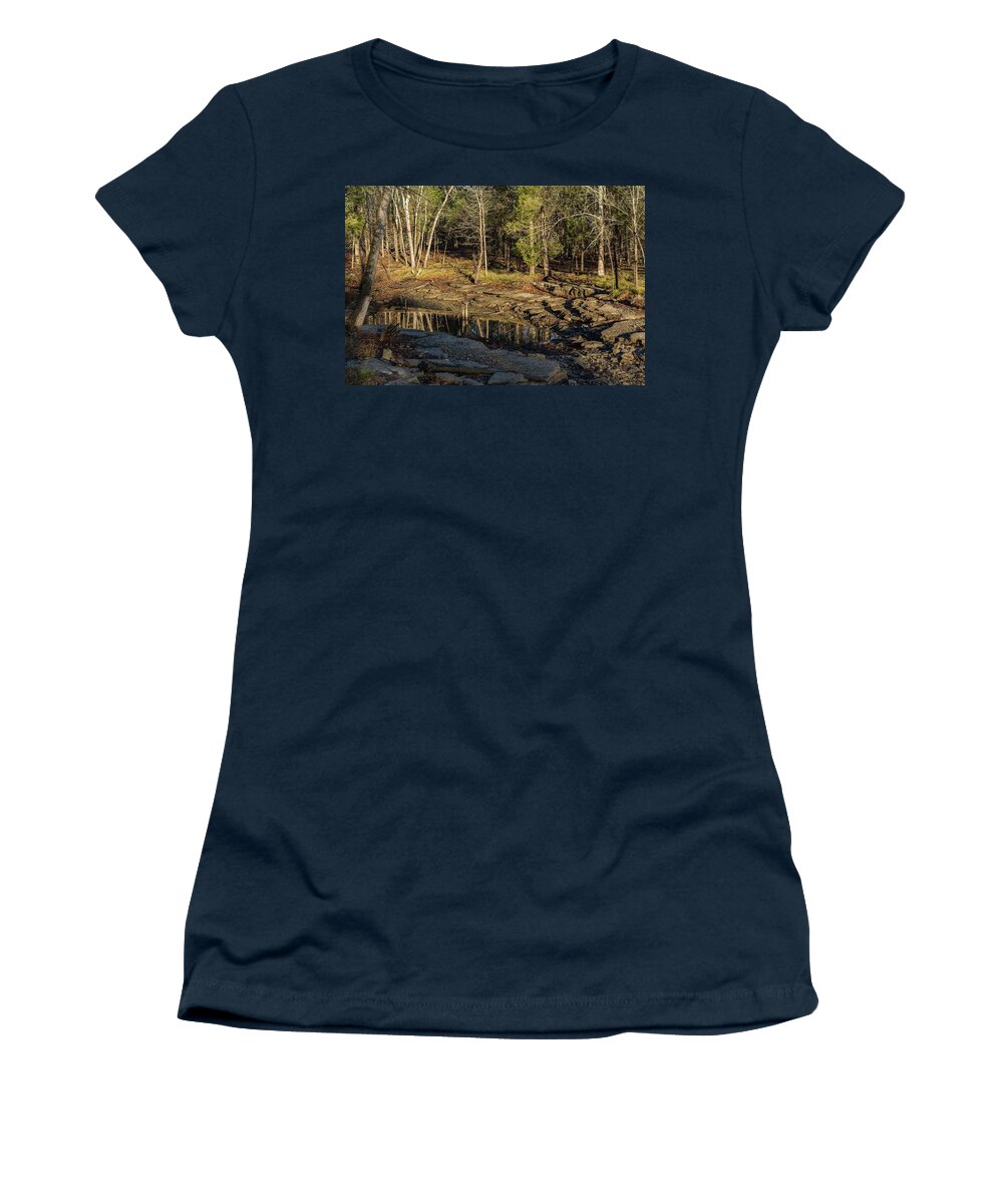 Landscape Women's T-Shirt featuring the photograph Wooded Backwash by John Benedict