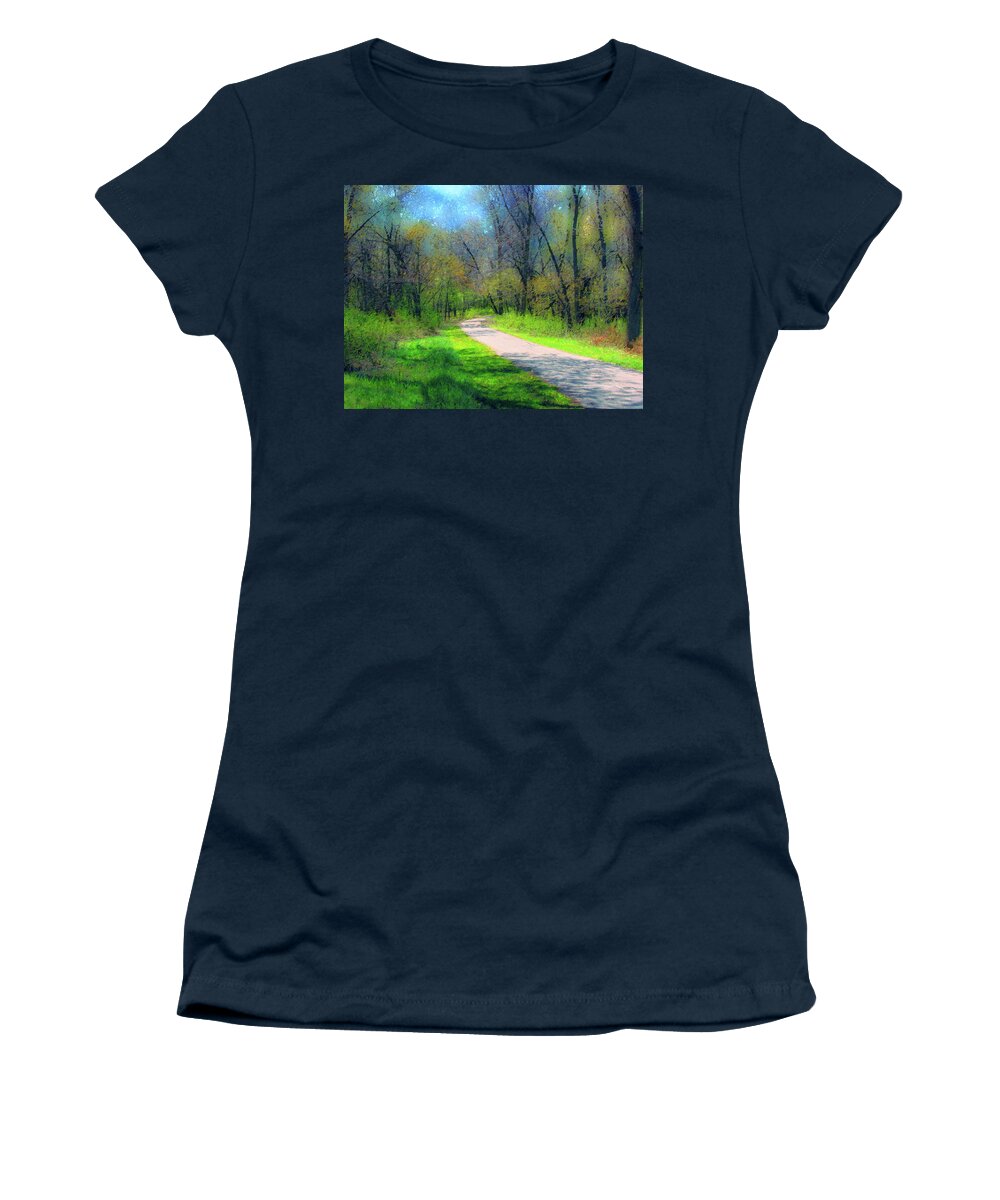 Cedric Hampton Women's T-Shirt featuring the photograph Woodland Trail by Cedric Hampton