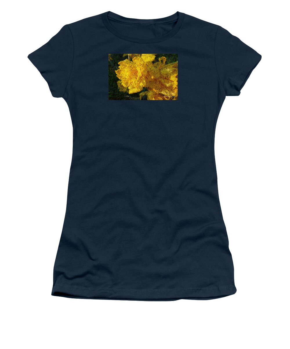 Abstract Women's T-Shirt featuring the photograph Yellow Abstraction by Jean Bernard Roussilhe