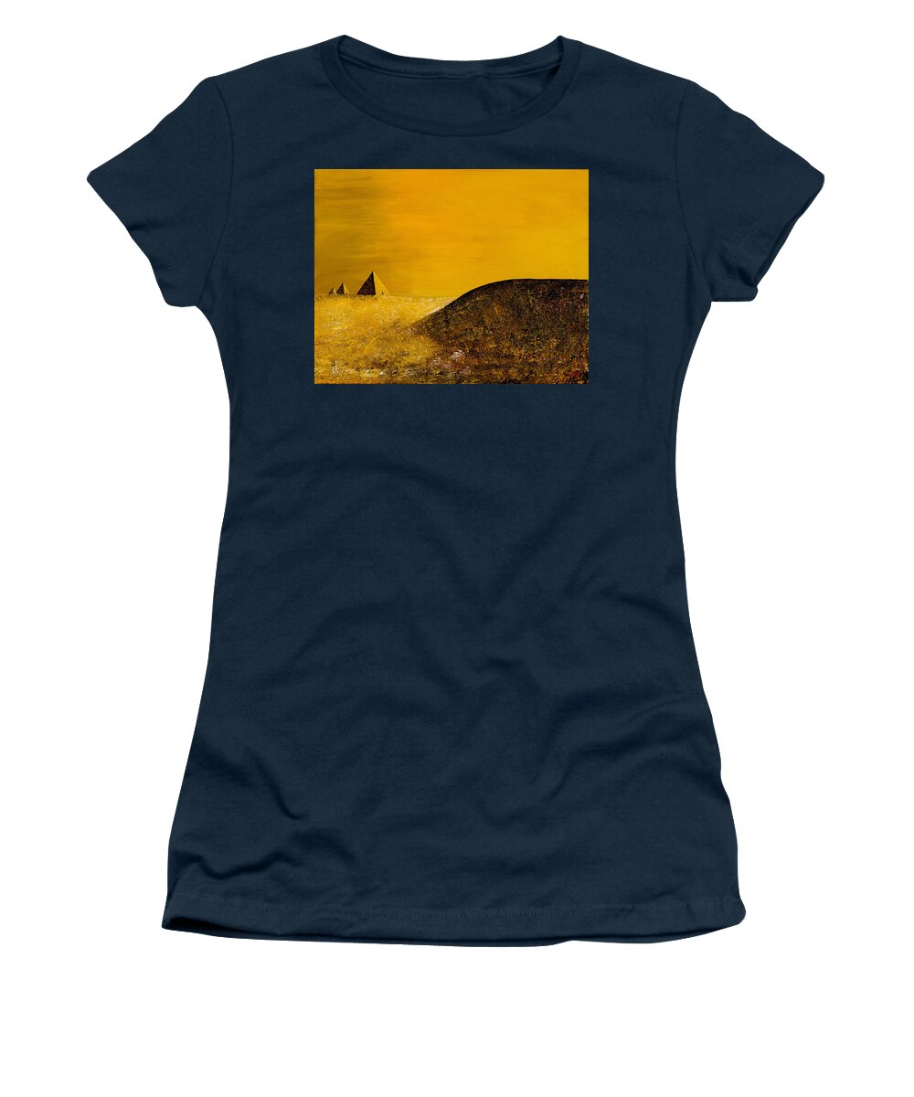Science Fiction Women's T-Shirt featuring the painting Yellow Pyramid by Mayhem Mediums