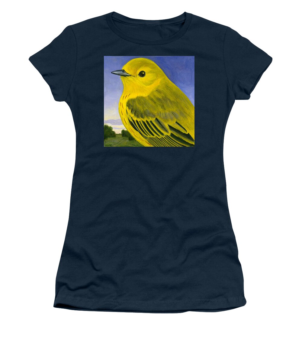 Yellow Warbler Women's T-Shirt featuring the painting Yellow Warbler by Francois Girard