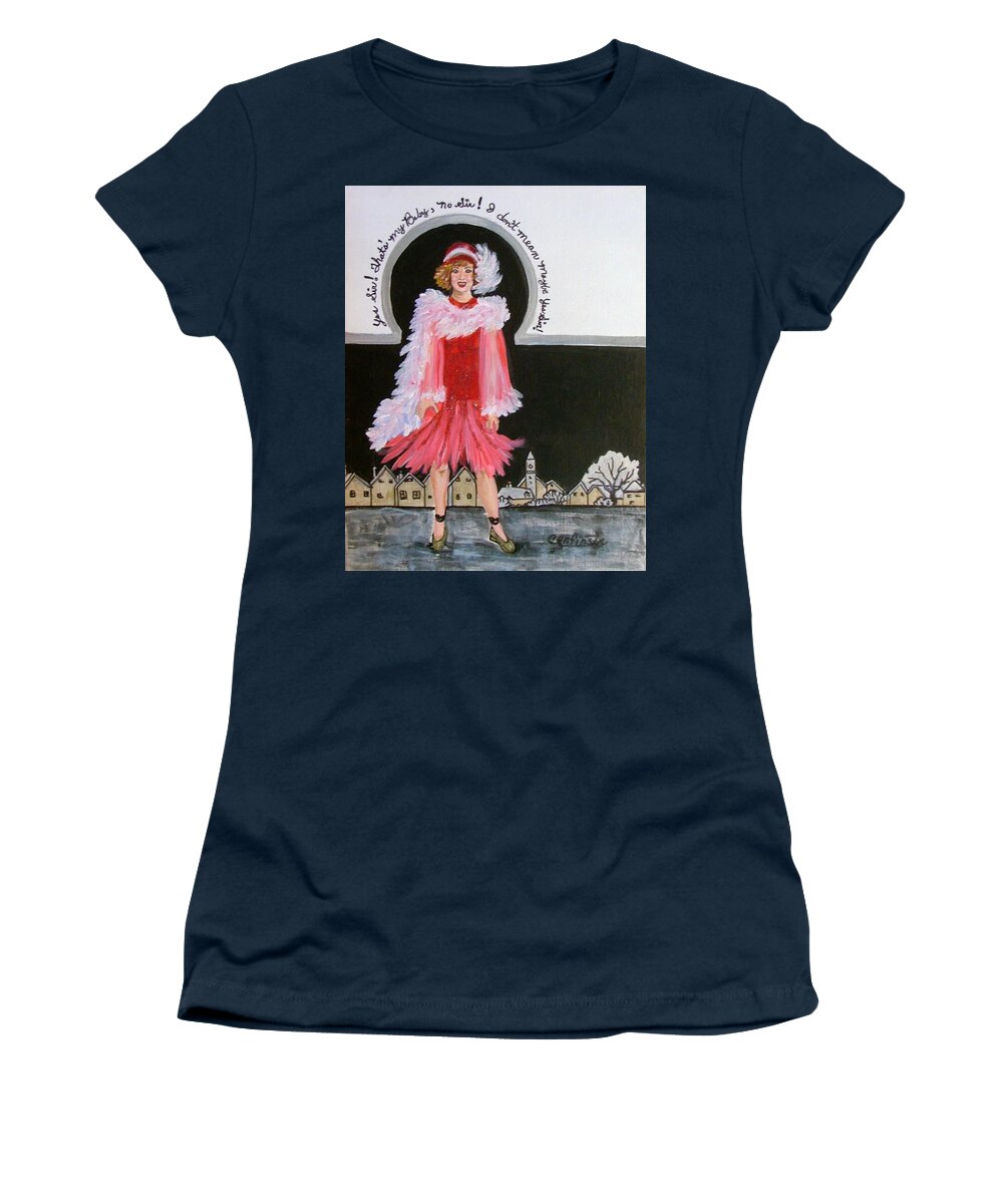 Twenties Women's T-Shirt featuring the drawing Yes Sir Thats My Baby by Carol Allen Anfinsen