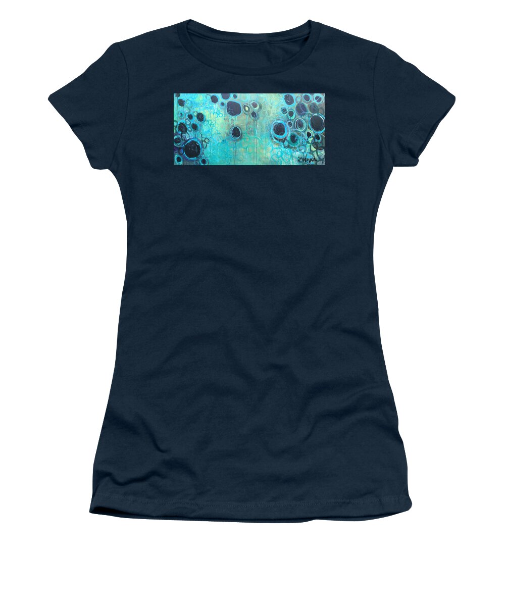 Circle Women's T-Shirt featuring the painting You Said You Wanted to Live By The Ocean by Laurie Maves ART