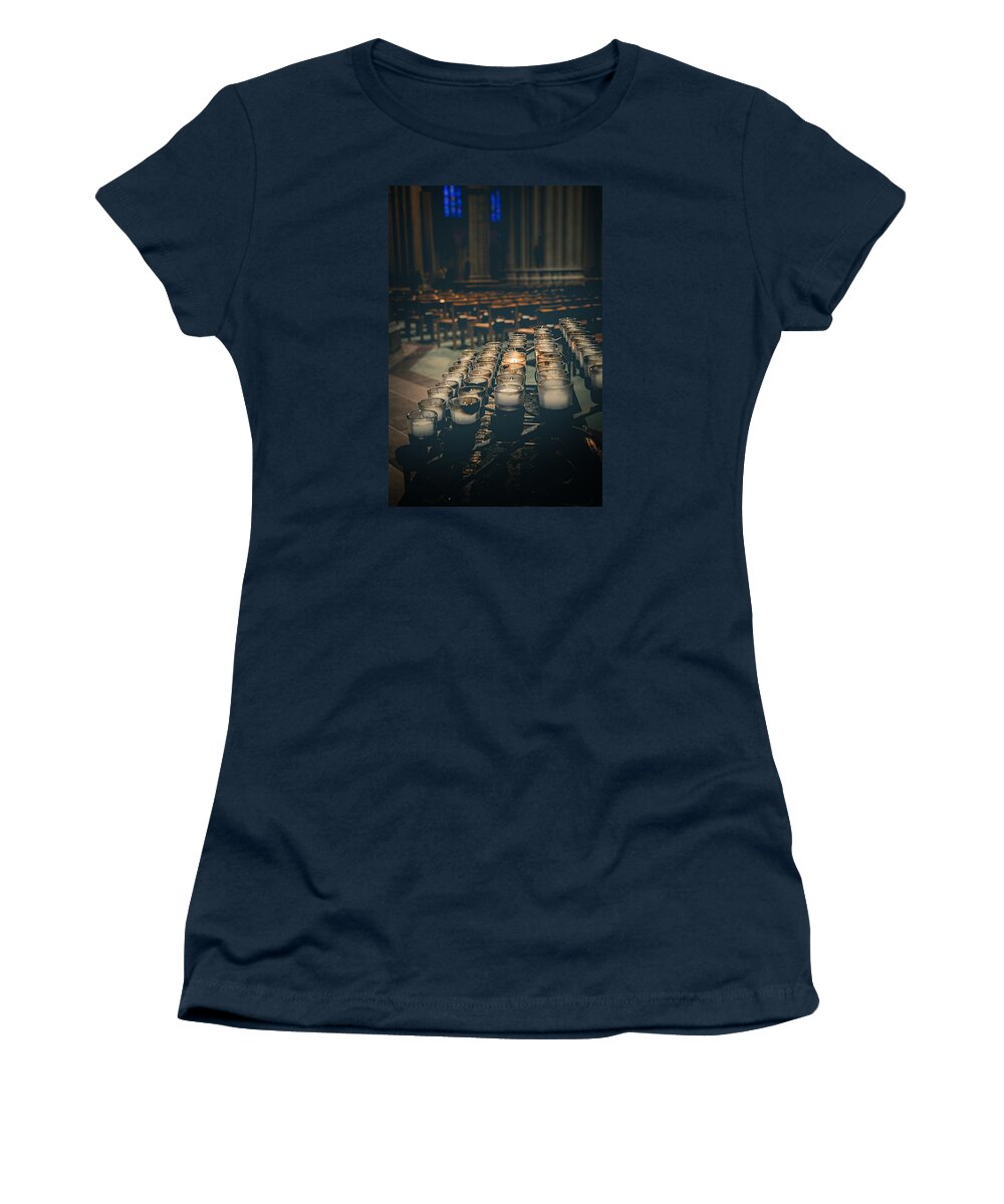 Catholic Women's T-Shirt featuring the photograph You Were There For Me by Lucinda Walter