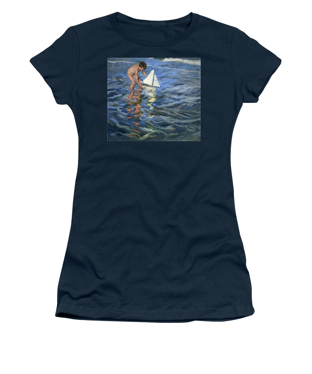 Joaquin Sorolla Women's T-Shirt featuring the painting Young Yachtsman by Joaquin Sorolla
