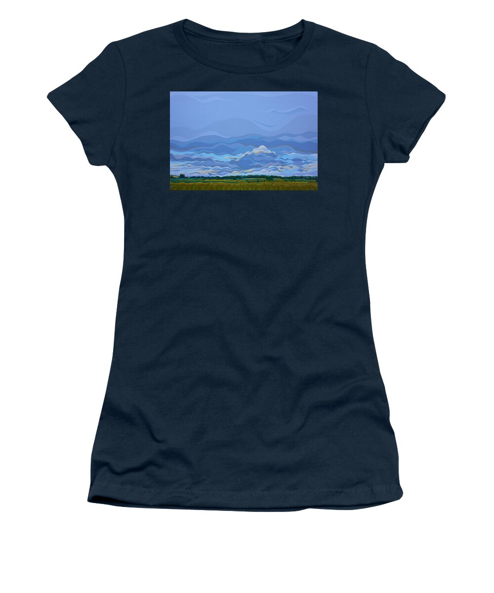 Zen Women's T-Shirt featuring the painting Zen Sky by Amy Ferrari