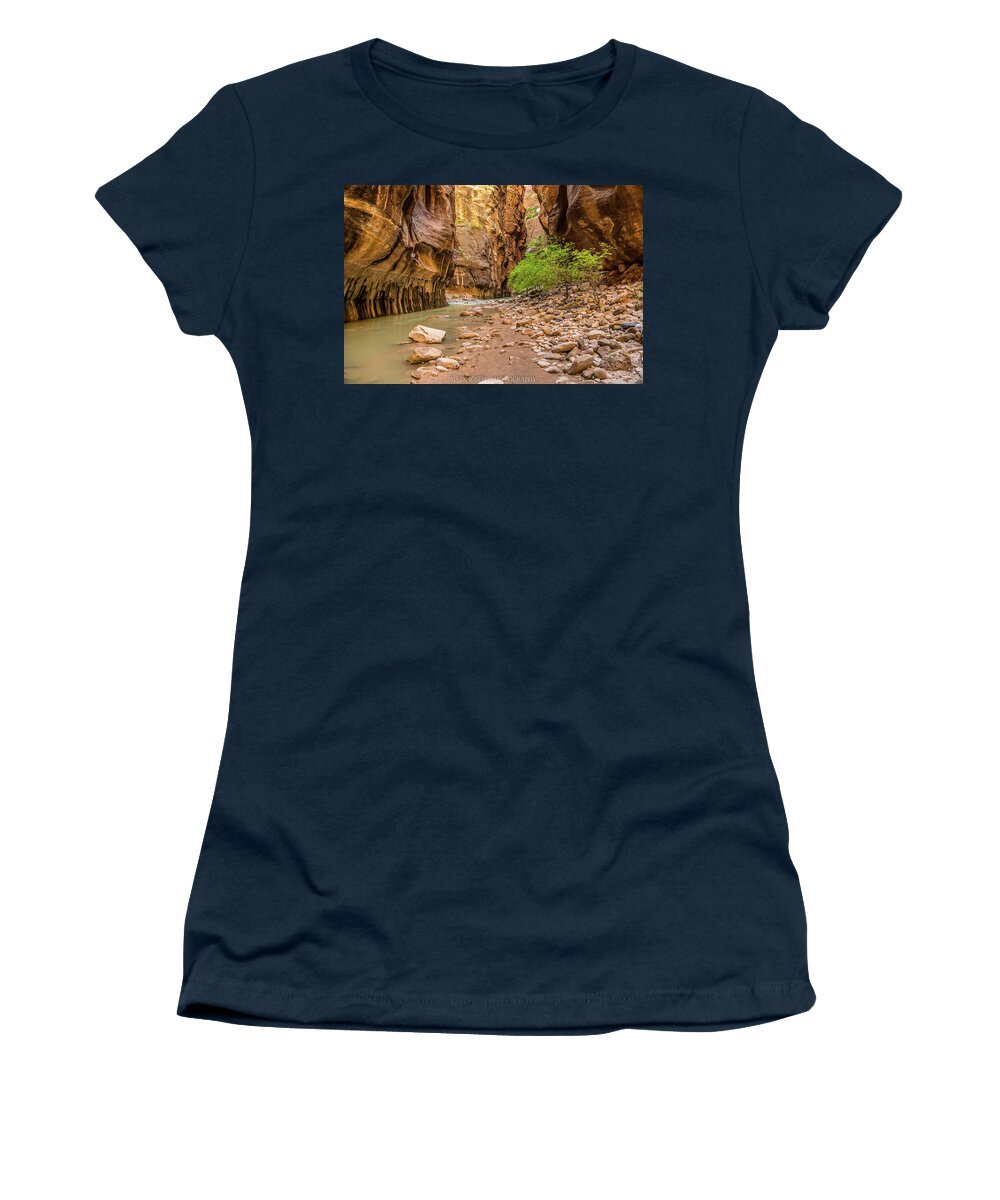 Narrows Women's T-Shirt featuring the photograph Zion Narrows by Mark Joseph