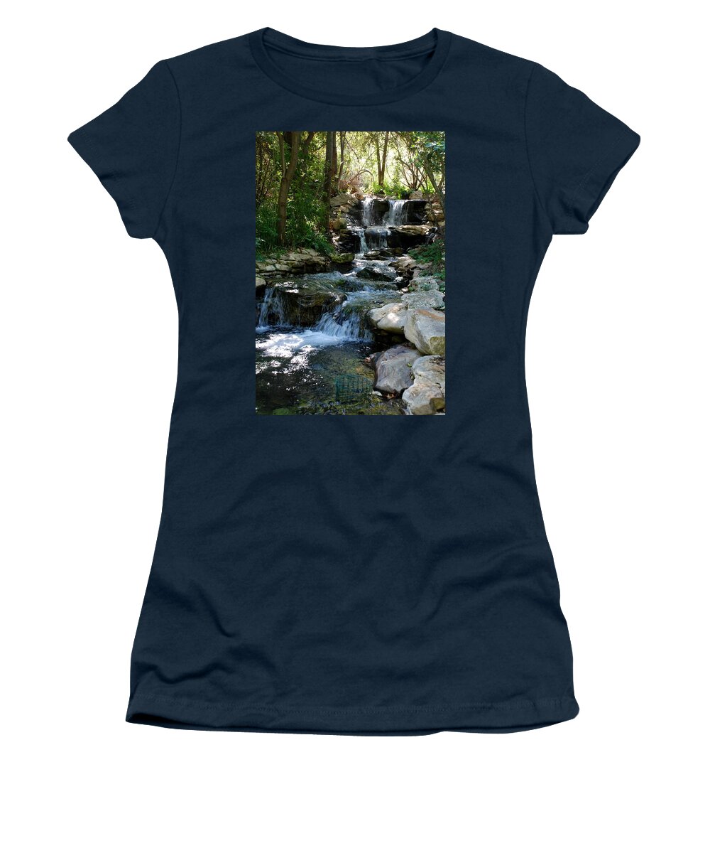 Ft. Worth Women's T-Shirt featuring the photograph Zoo Waterfall by Kenny Glover