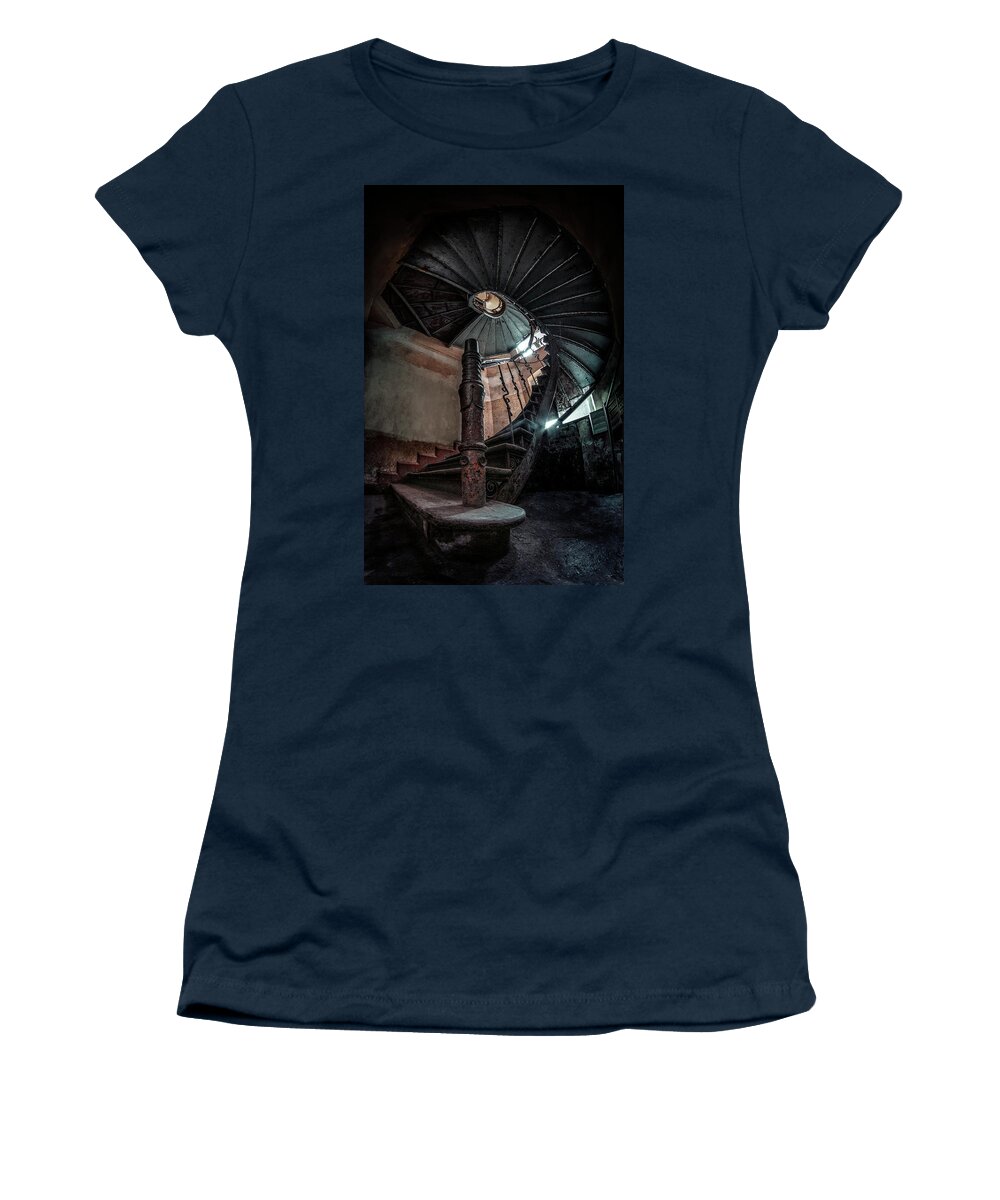 Stairway Women's T-Shirt featuring the photograph Abandoned Staircase #1 by Jaroslaw Blaminsky