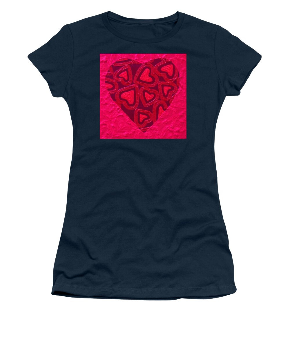 Abstract Women's T-Shirt featuring the painting abstract Heart #3 by John Nolan