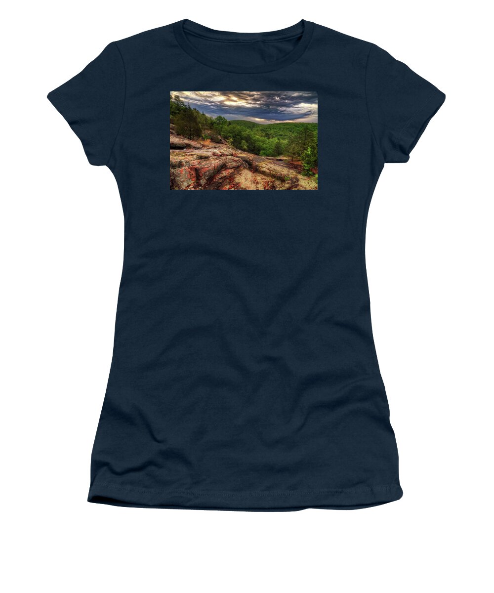 Black Mountain Women's T-Shirt featuring the photograph Black Mountain Falls #1 by Robert Charity