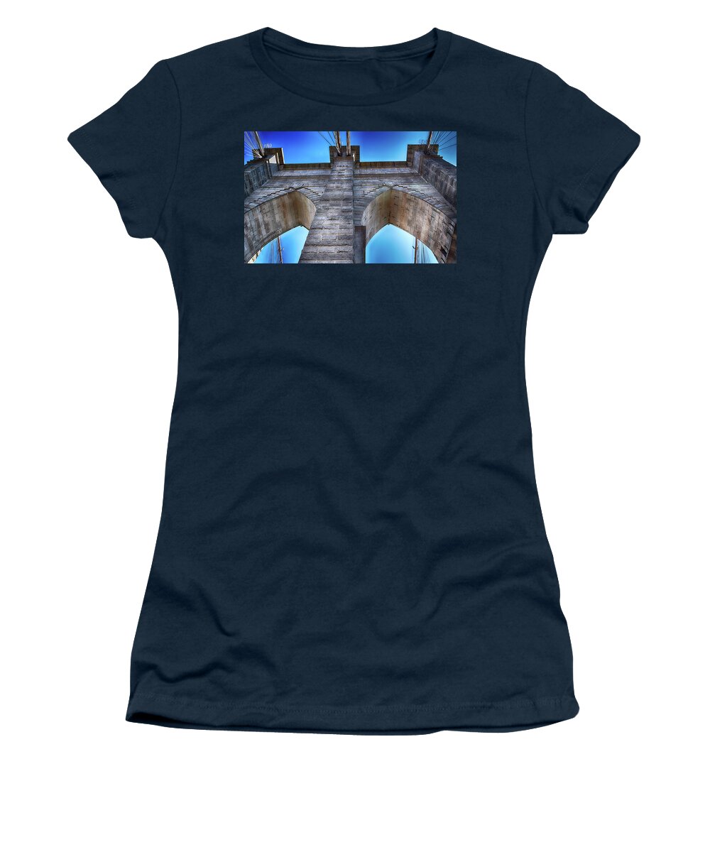 Brooklyn Bridge Women's T-Shirt featuring the photograph Brooklyn Bridge Tower by Dyle Warren