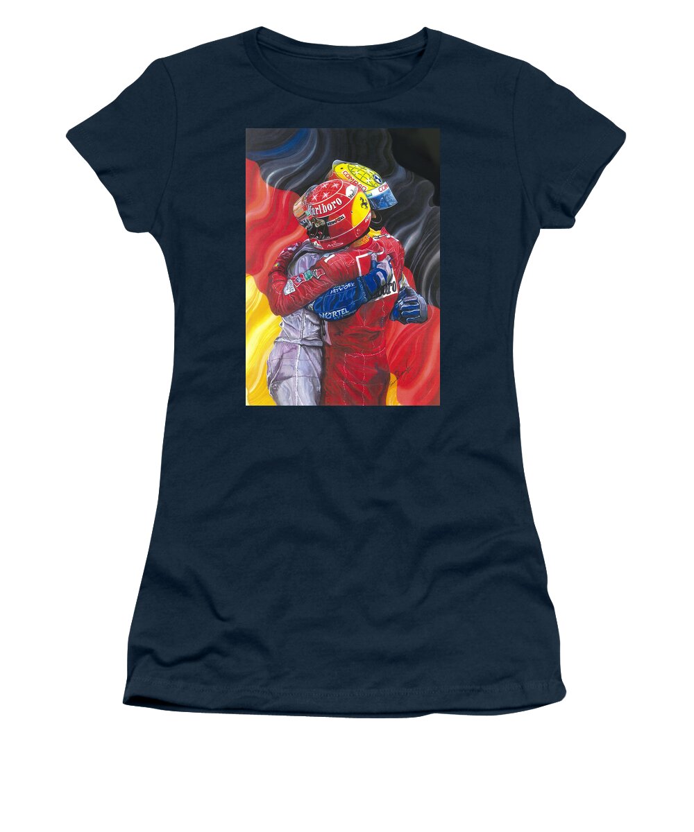 Ralf Women's T-Shirt featuring the painting Brothers In Arms by Simon Read