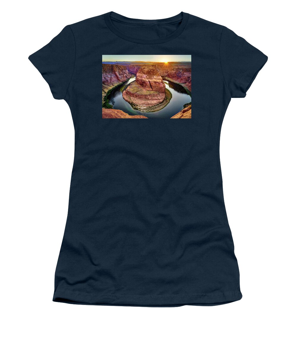 Estock Women's T-Shirt featuring the digital art Horseshoe Bend, Page, Arizona #1 by Joanne Montenegro