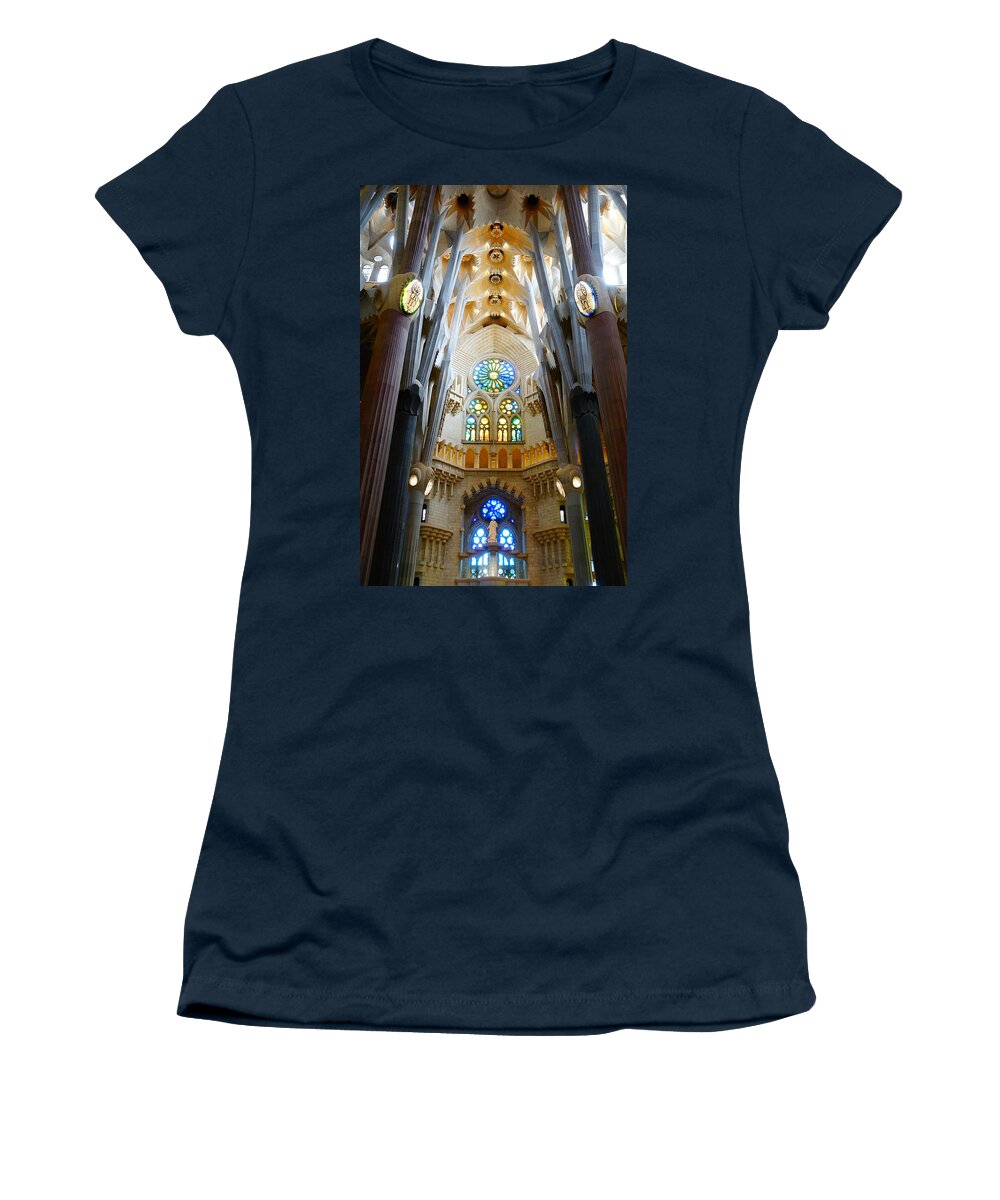 Sagrada Women's T-Shirt featuring the photograph Inside Sagrada Familia by Patricia Caron