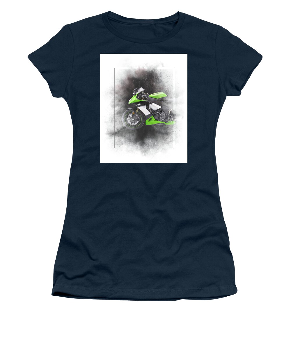 Kawasaki Ninja ZX 10R Sport Painting Women's T-Shirt by Smart 