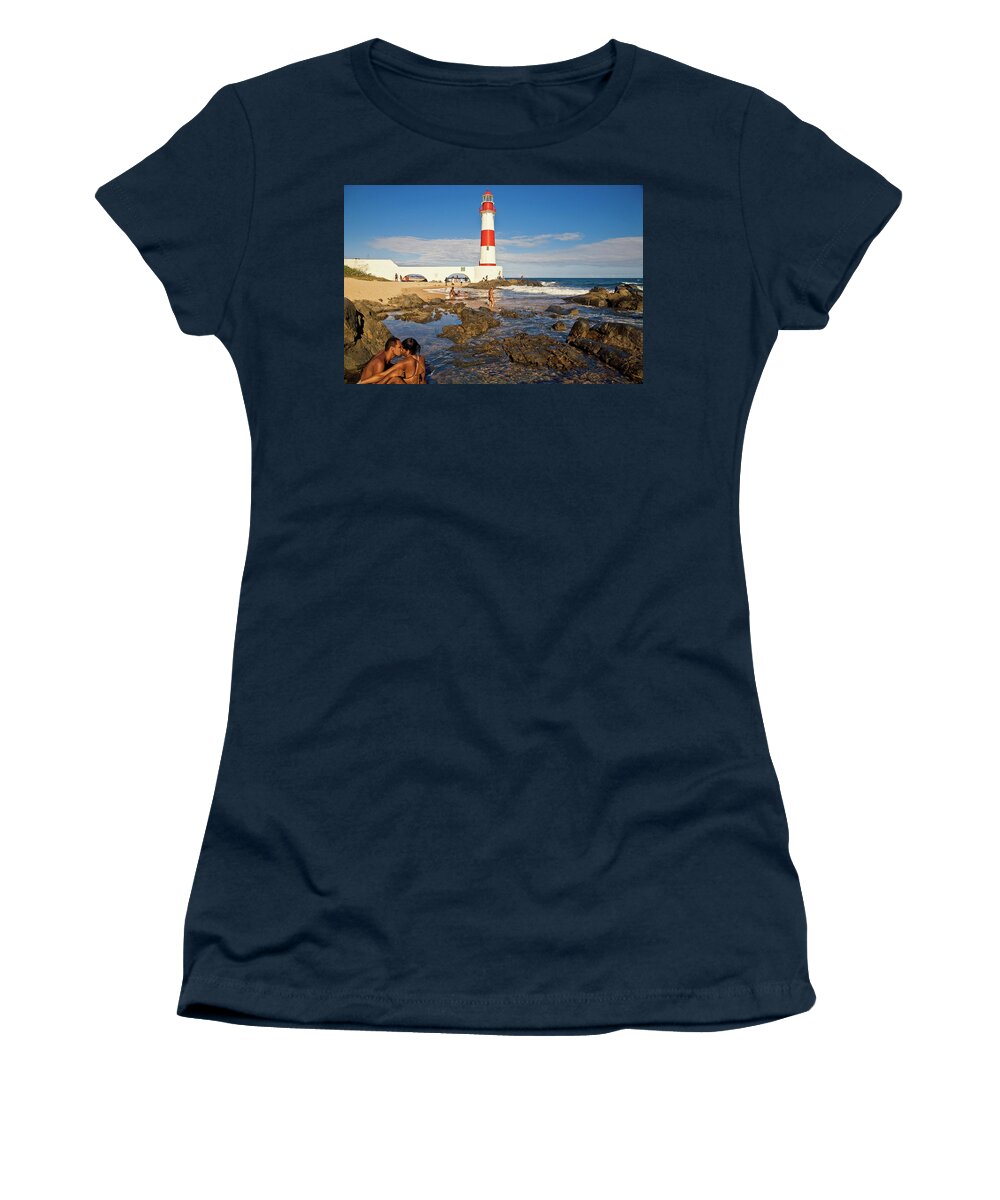 Estock Women's T-Shirt featuring the digital art Lighthouse In Bahia, Brazil #1 by Antonino Bartuccio