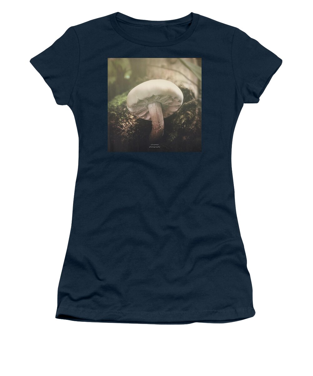 Outdoors Women's T-Shirt featuring the digital art Look at the mushroom #1 by Silvia Marcoschamer