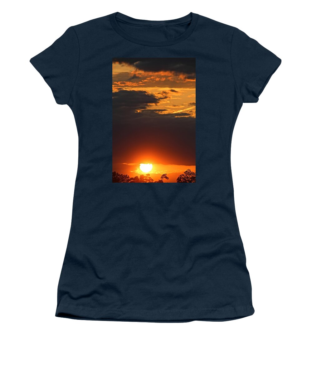 Sunset Women's T-Shirt featuring the photograph May Sunset #1 by Donna Quante
