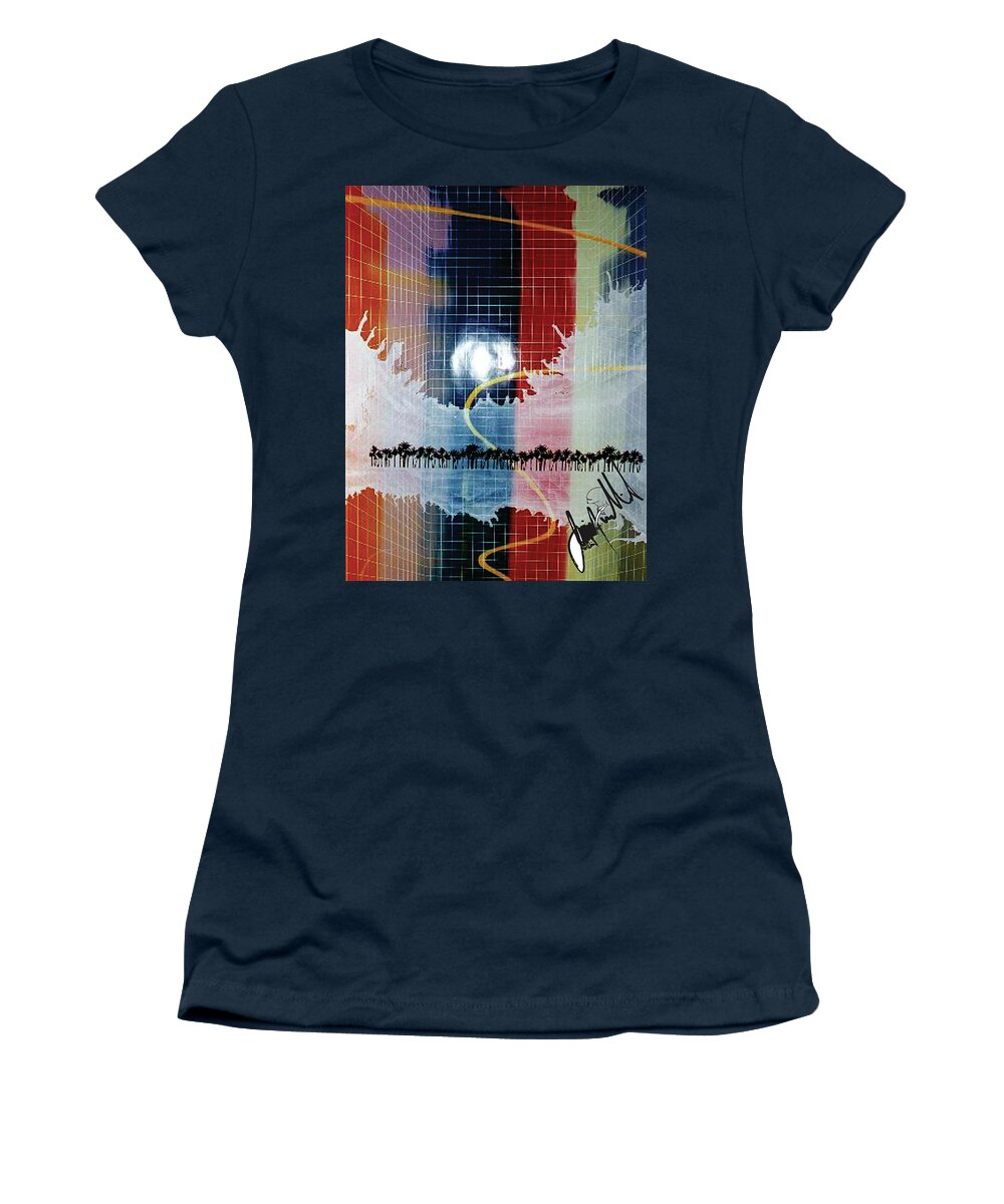  Women's T-Shirt featuring the digital art Palm Trees #1 by Jimmy Williams