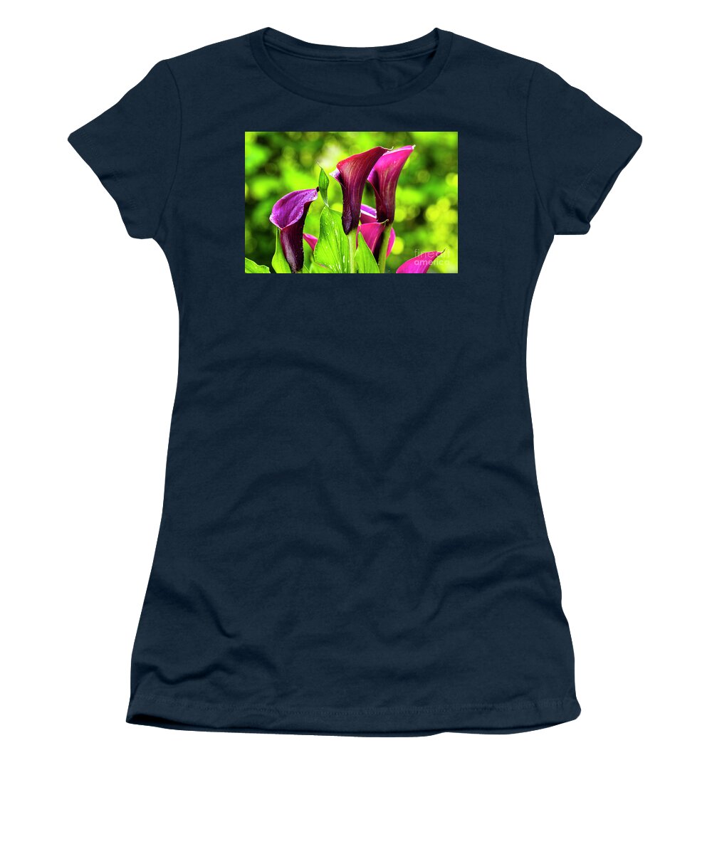 Araceae Women's T-Shirt featuring the photograph Purple Calla Lily Flower by Raul Rodriguez
