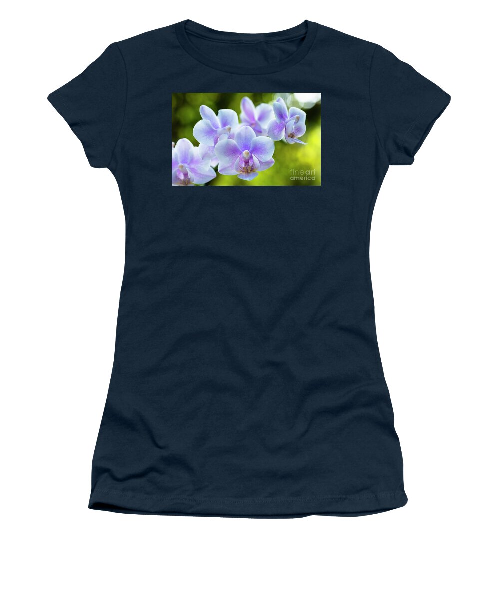 Background Women's T-Shirt featuring the photograph Purple Orchid Flowers #1 by Raul Rodriguez
