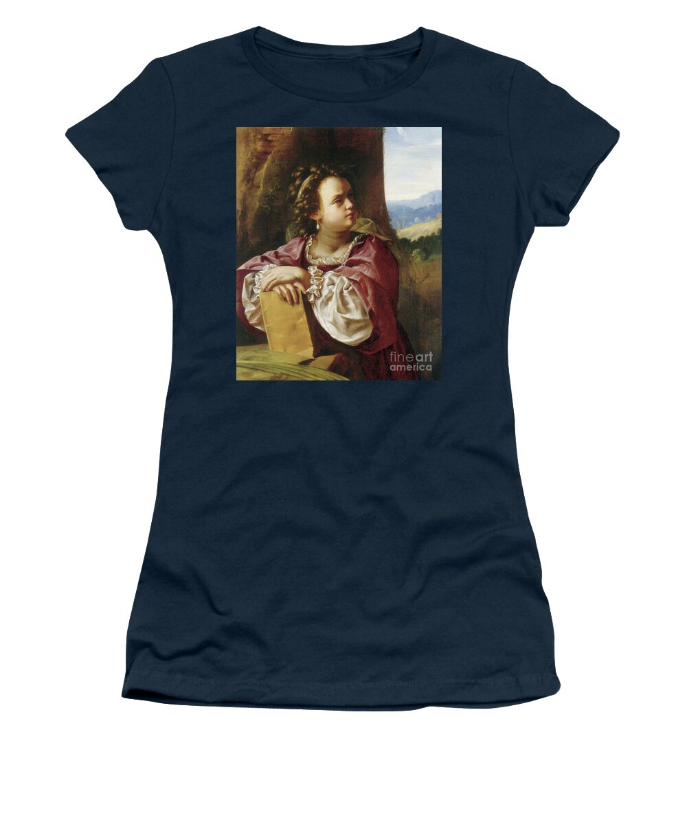 Gentileschi Women's T-Shirt featuring the painting Saint Catherine of Alexandria by Artemisia Gentileschi