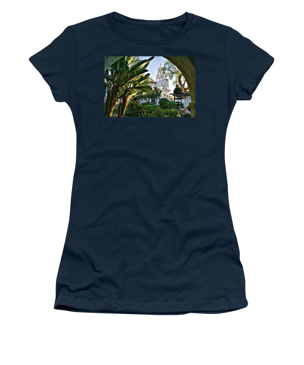 Church Women's T-Shirt featuring the photograph San Diego Mission #1 by Donald Pash