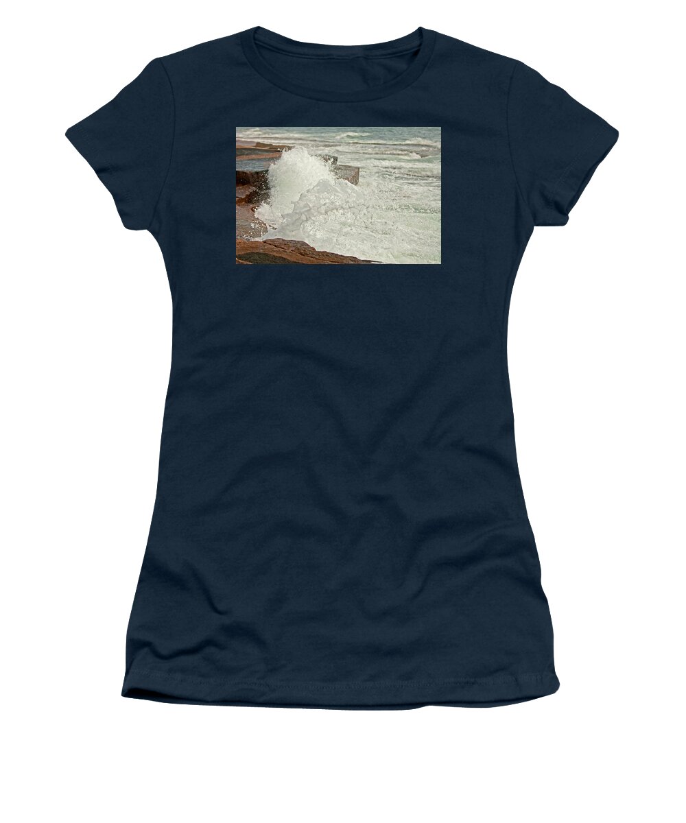 Acadia National Park Women's T-Shirt featuring the photograph Splash #1 by Paul Mangold