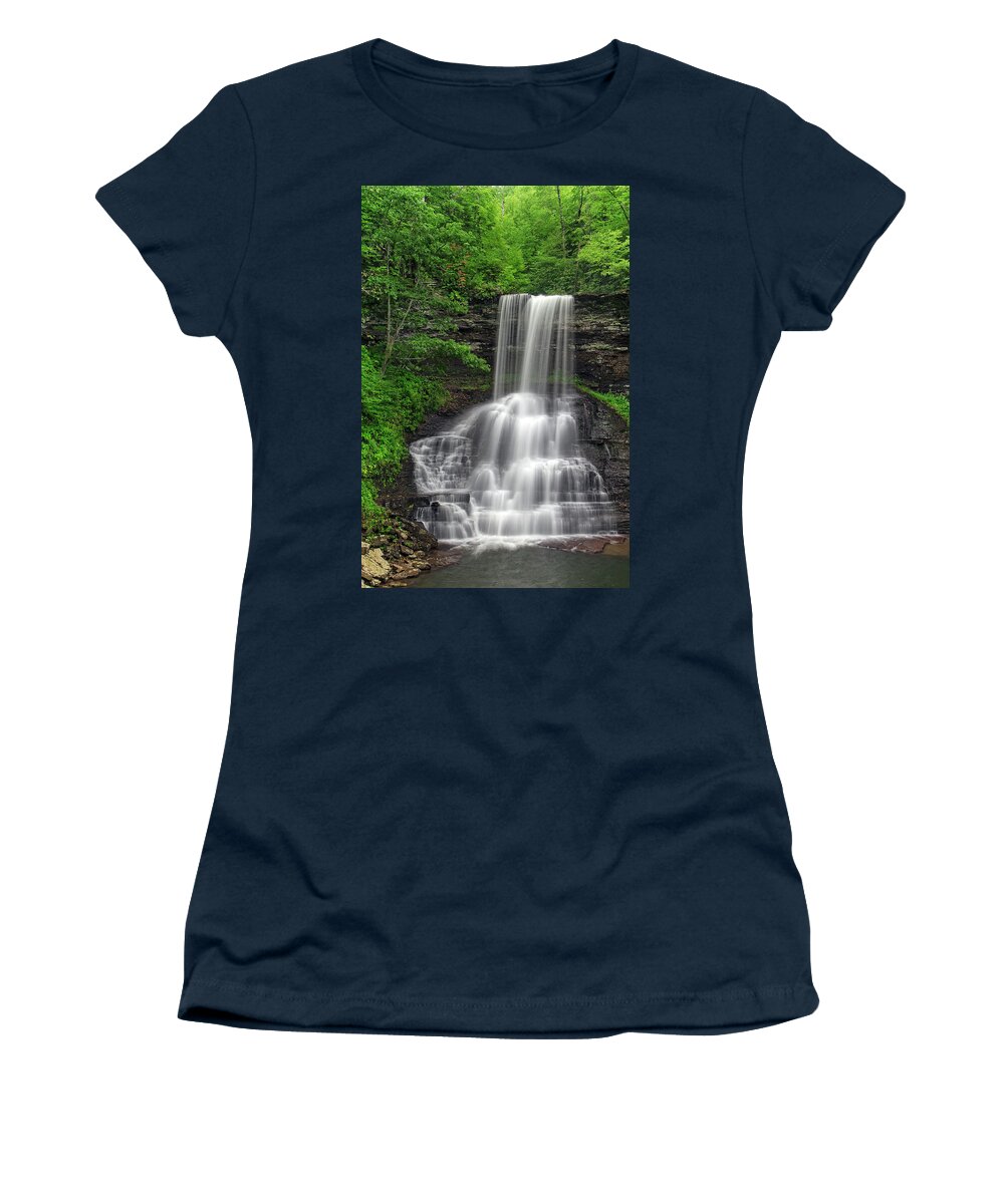 Water Women's T-Shirt featuring the photograph Summer Cascades #1 by Alan Raasch