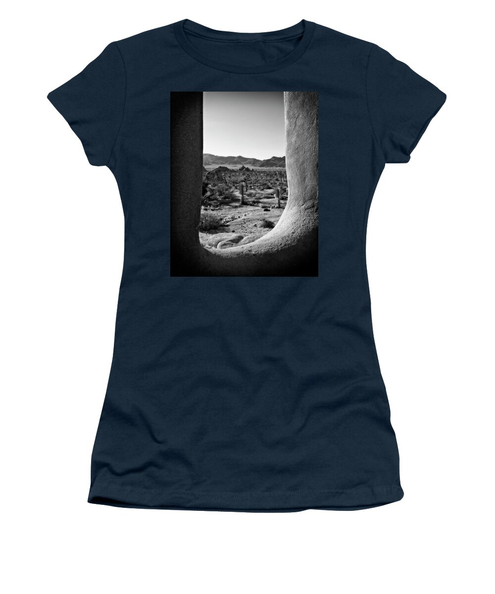 Joshua Tree National Park Women's T-Shirt featuring the photograph Window into Joshua Tree National Park #1 by Sandra Selle Rodriguez