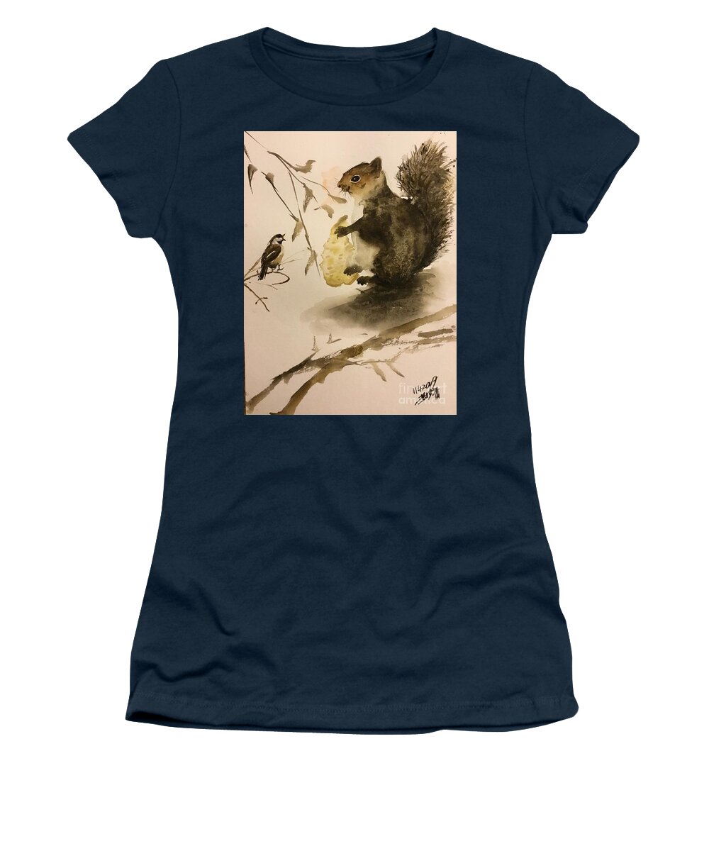 1072019 Women's T-Shirt featuring the painting 1072019 by Han in Huang wong
