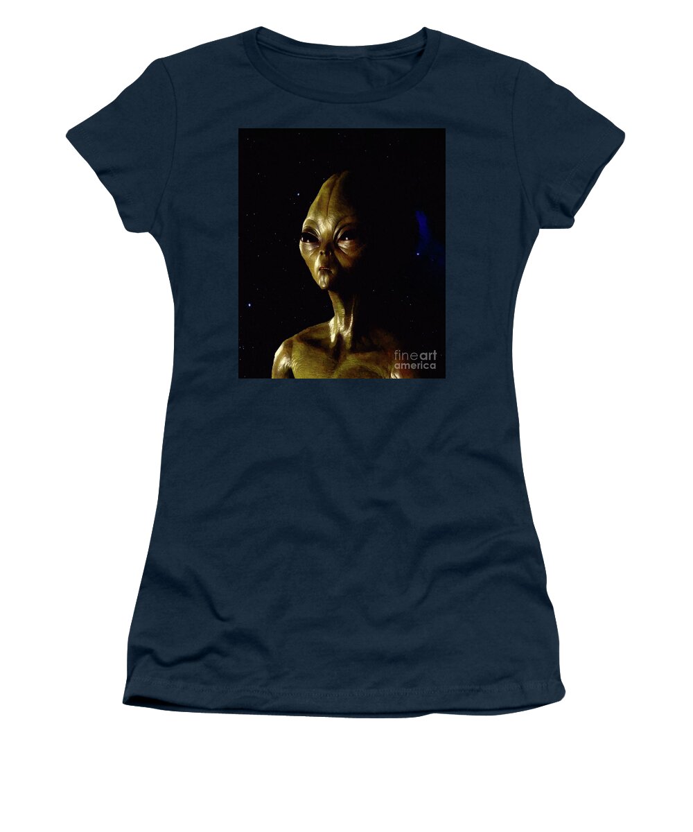 Alien Women's T-Shirt featuring the painting Alien #11 by Esoterica Art Agency