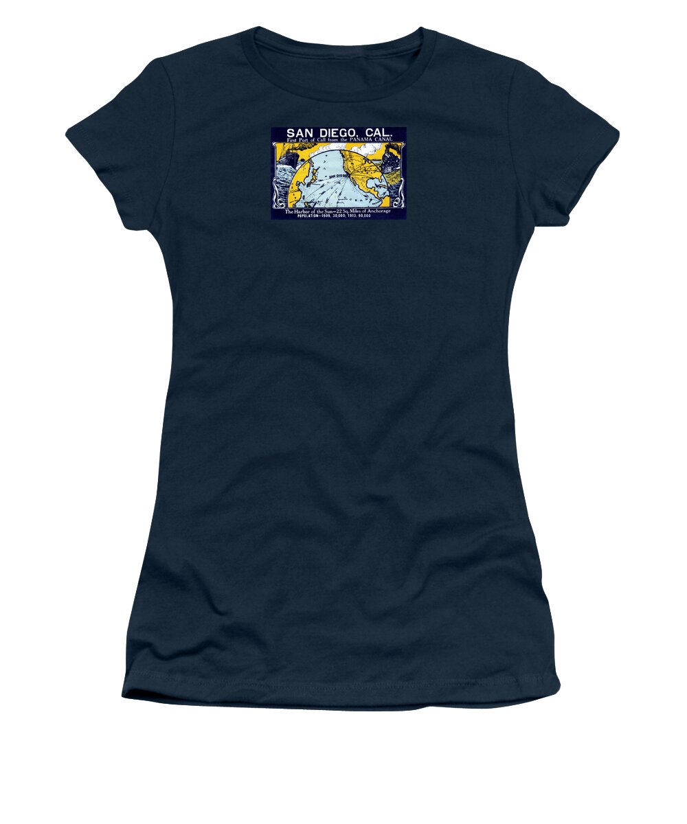 California Women's T-Shirt featuring the painting 1913 San Diego California by Historic Image
