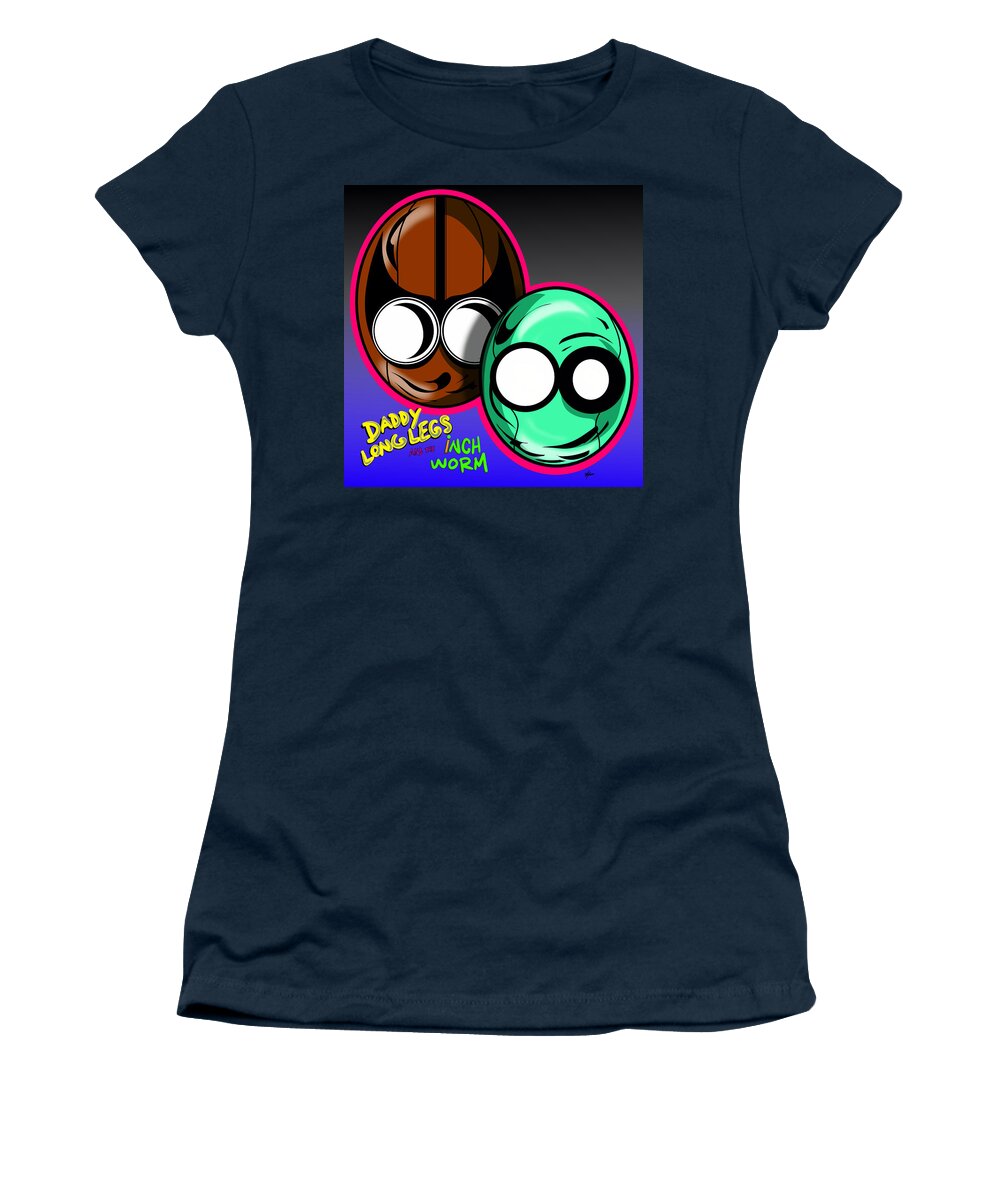 Daddy Long Legs Women's T-Shirt featuring the digital art Daddy Long Legs and The Inchworm #1 by Demitrius Motion Bullock