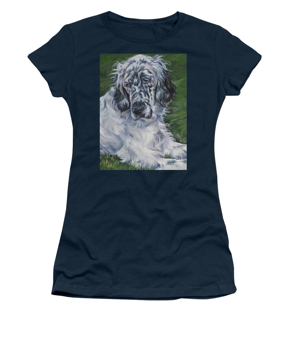 English Setter Women's T-Shirt featuring the painting English Setter #2 by Lee Ann Shepard