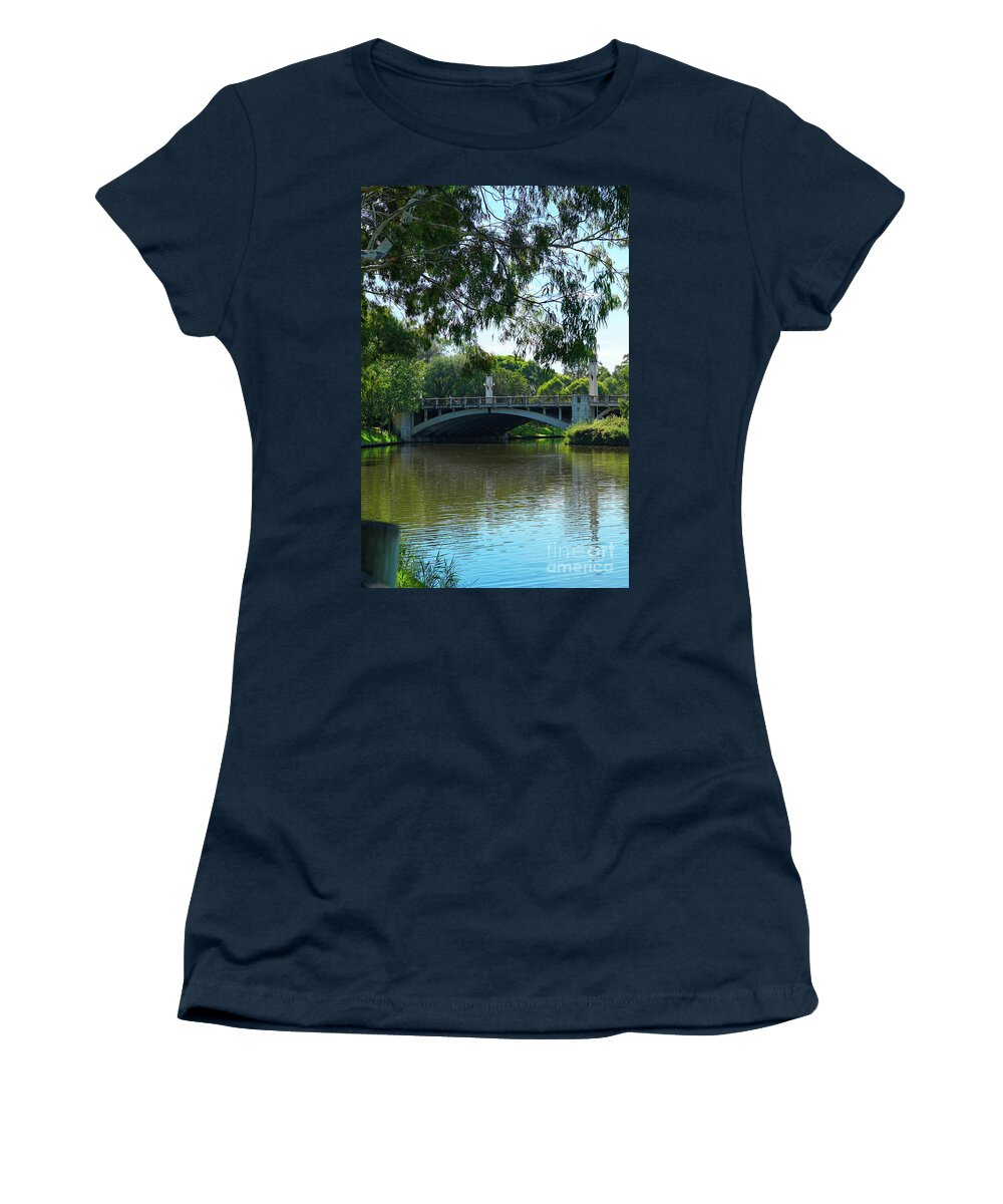Adelaide Women's T-Shirt featuring the photograph King William Road Bridge, Adelaide, South Australia. #2 by Milleflore Images