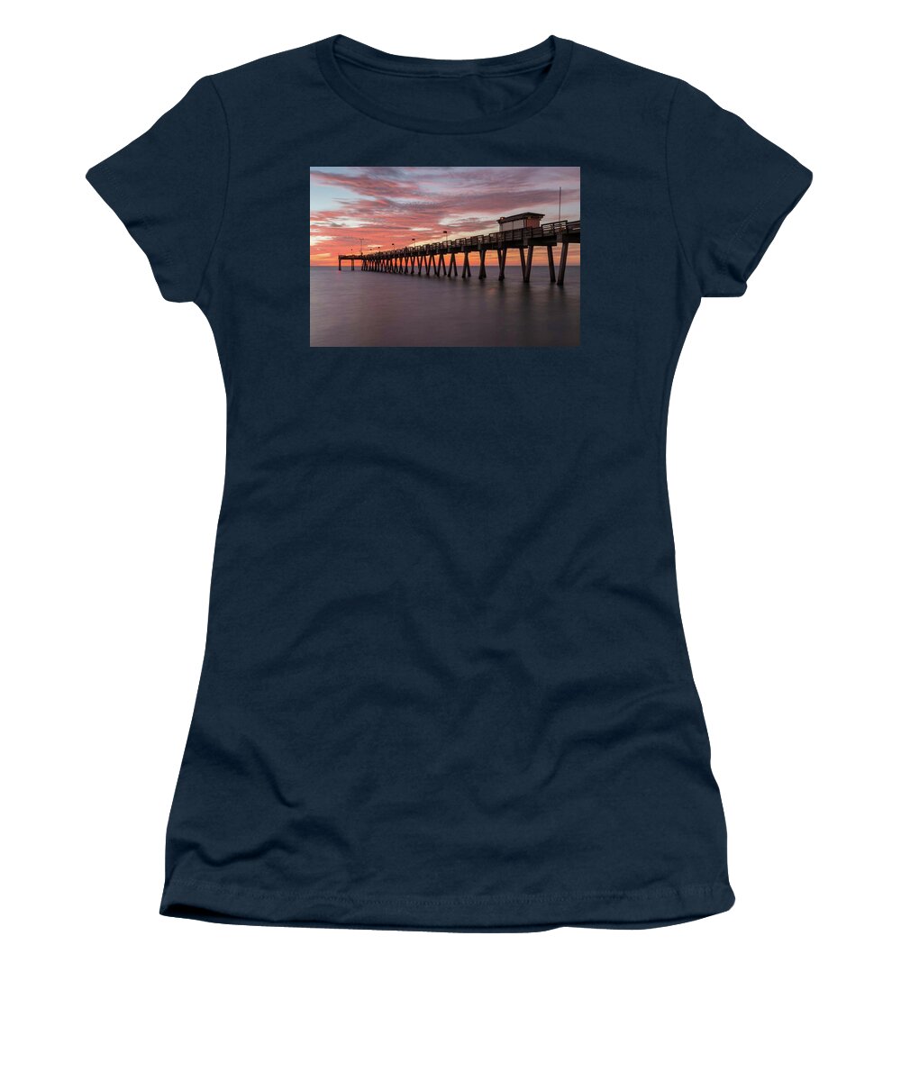 Florida Women's T-Shirt featuring the photograph Venice Pier Sunset #2 by Paul Schultz