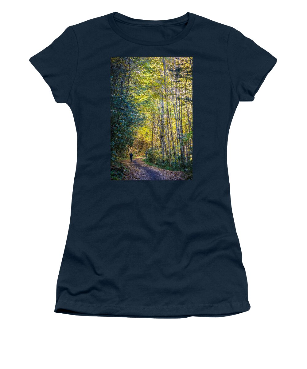 Mountain Bike Women's T-Shirt featuring the photograph Views Along Virginia Creeper Trail During Autumn #20 by Alex Grichenko
