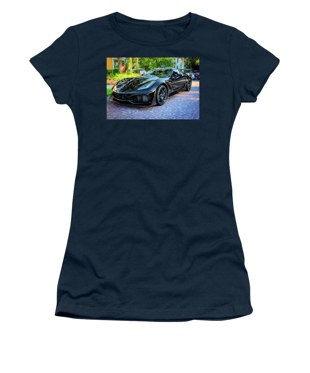 2019 Chevrolet Corvette Zr1 Women's T-Shirt featuring the photograph 2019 Chevrolet Corvette ZR1 124 by Rich Franco