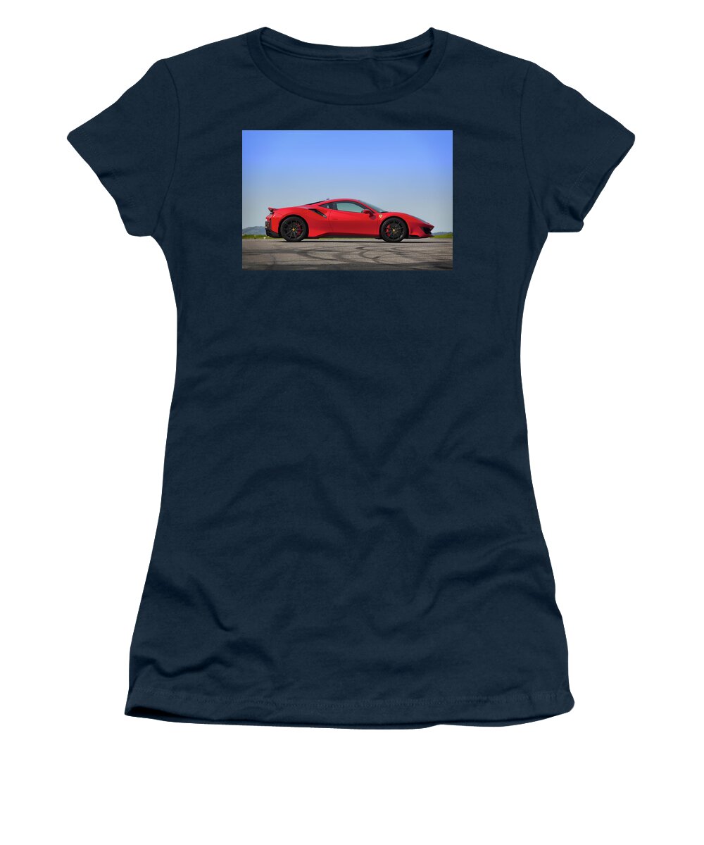 Ferrari Women's T-Shirt featuring the photograph #Ferrari #488Pista #Print #3 by ItzKirb Photography