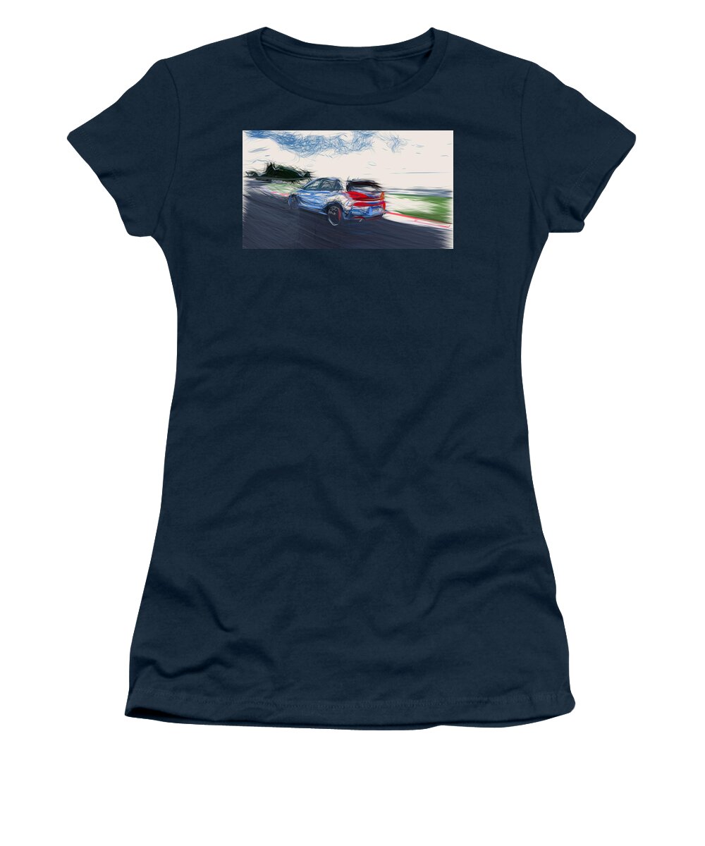 Hyundai Women's T-Shirt featuring the digital art Hyundai i30 N Drawing #4 by CarsToon Concept