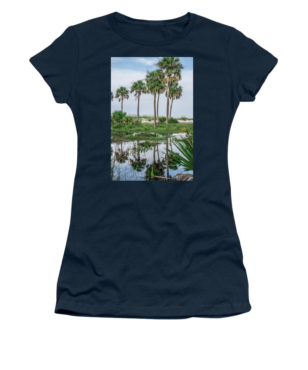 Beach Women's T-Shirt featuring the photograph Beach scenes at hunting island south carolina #4 by Alex Grichenko